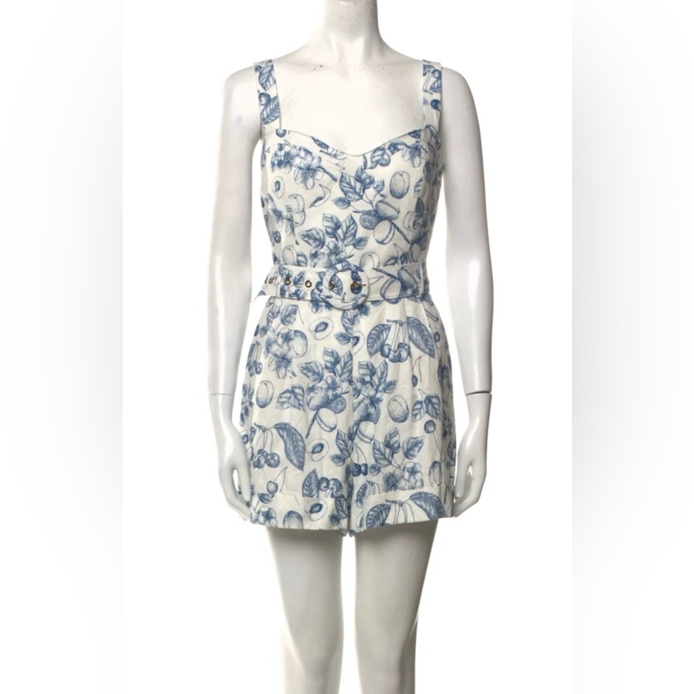 Christian Lacroix Ivory and Blue Print Romper